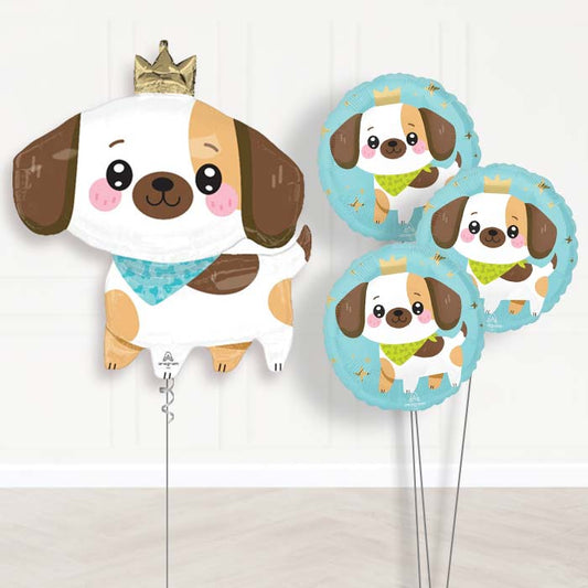 Kawaii Puppy Balloon Bouquet Delivery - 1 x Giant Balloon with Themed Bouquet | Party Save Smile