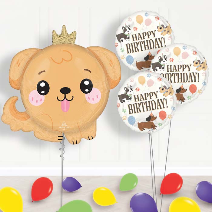 Kawaii Puppy Helium Balloon Bouquet Delivery