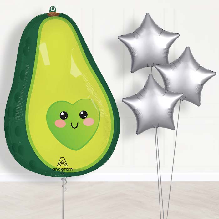 Avocado Balloon Bouquet Delivery - 1 x Giant Balloon with Plain Bouquet | Party Save Smile