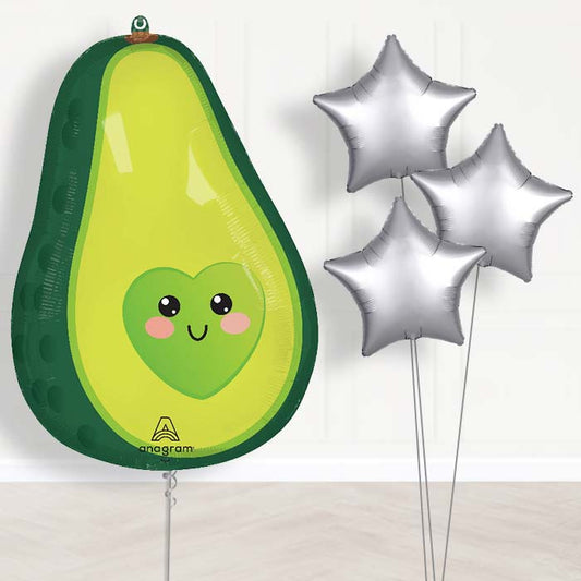 Avocado Balloon Bouquet Delivery - 1 x Giant Balloon with Plain Bouquet | Party Save Smile