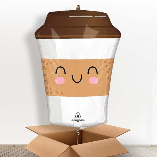 Coffee Cup Helium Balloon in a Box - 1 x Giant Balloon | Party Save Smile