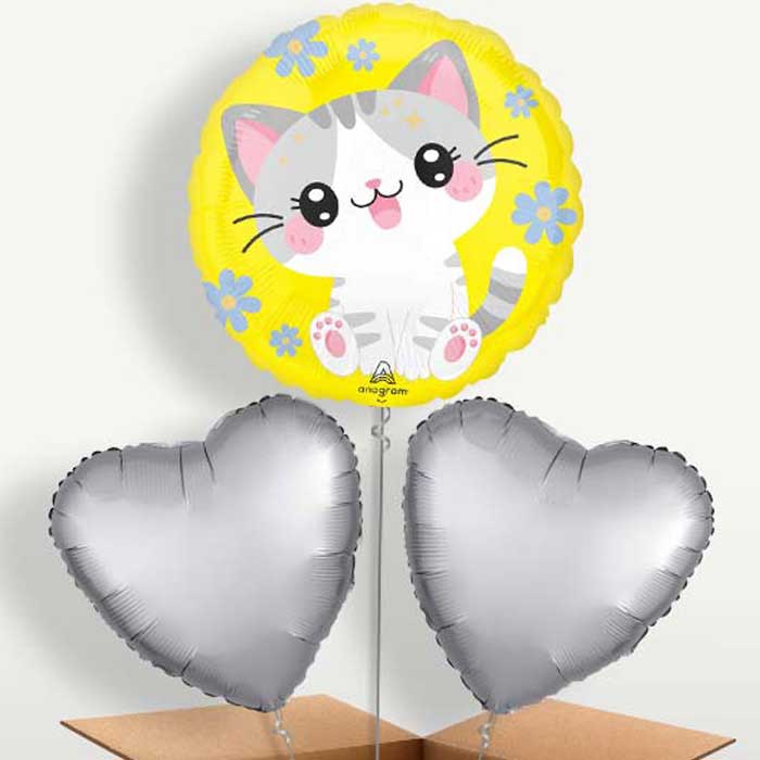 Kawaii Kitten Bunch of Balloons Inflated with Helium | Party Save Smile