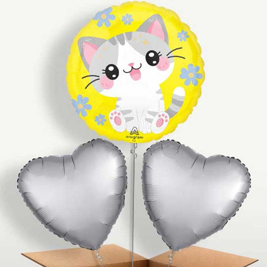 Kawaii Kitten Bunch of Balloons Inflated with Helium | Party Save Smile