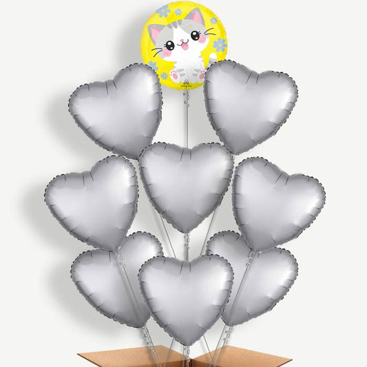 Kawaii Kitten Balloon Bundle Inflated with Helium | Party Save Smile