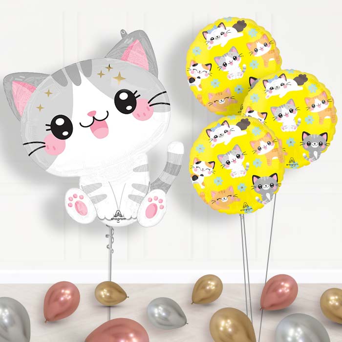 Kawaii Kitten Balloon Bouquet Delivery