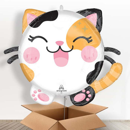 Kawaii Cat Helium Balloon in a Box - 1 x Giant Balloon | Party Save Smile