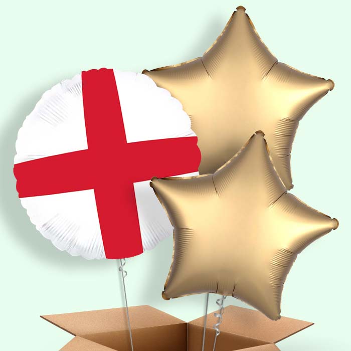 England Cross of St George Helium Balloons Delivered - 3 Balloons | Party Save Smile