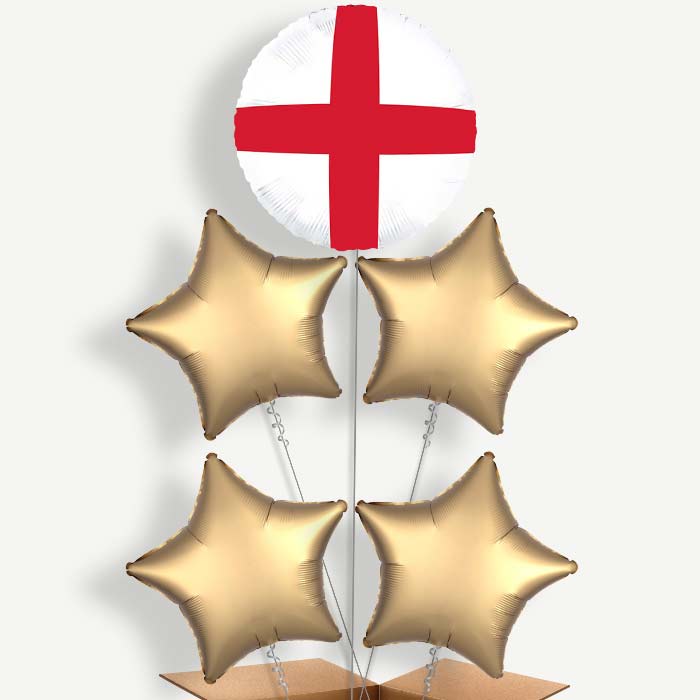 England Cross of St George 5 Helium Cluster Balloons | Party Save Smile