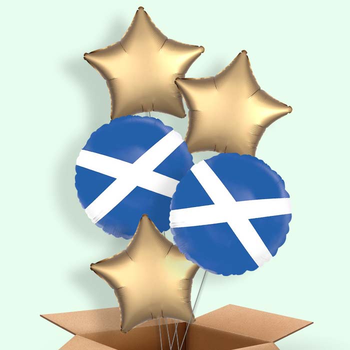 Scotland Flag Helium Balloons Delivered - 5 Balloons | Party Save Smile