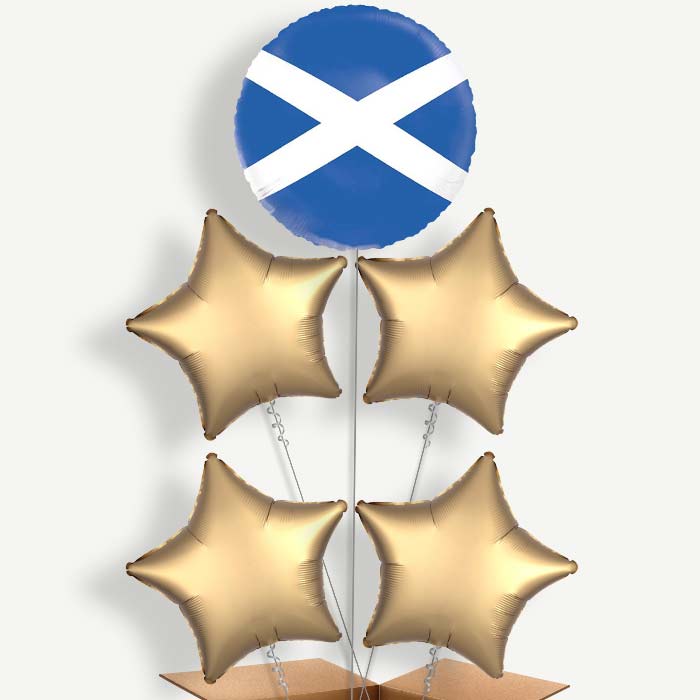Scotland Flag 5 Helium Cluster Balloons | Party Save Smile