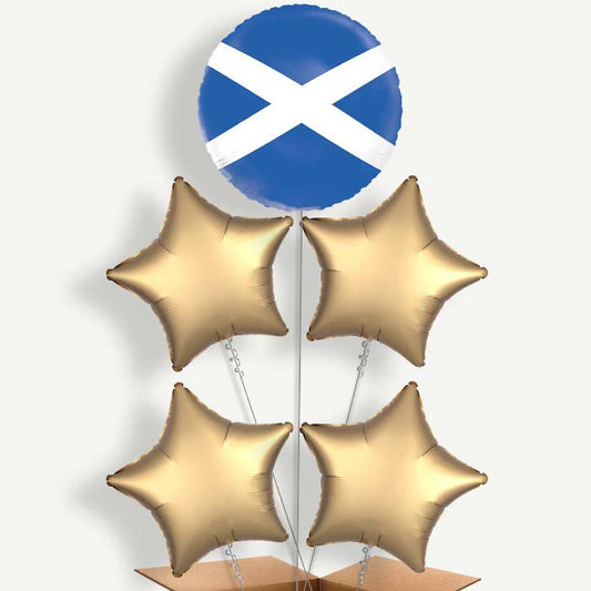 Scotland Flag 5 Helium Cluster Balloons | Party Save Smile
