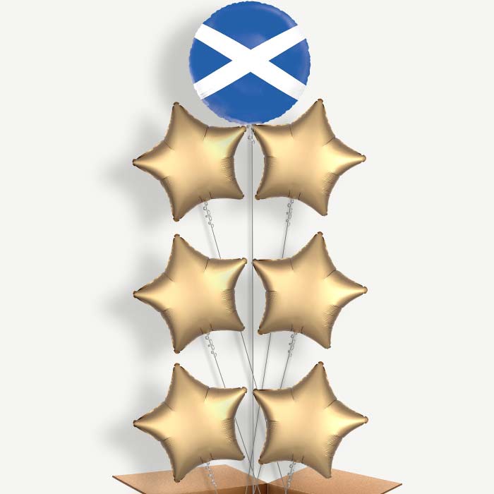 Scotland Flag 7 Helium Balloon Arrangement | Party Save Smile