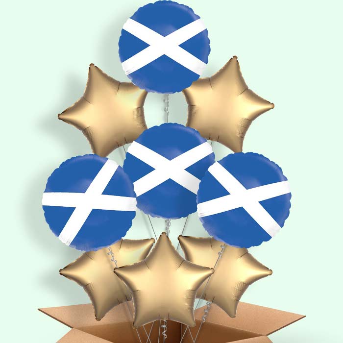 Scotland Flag Helium Balloons Delivered - 9 Balloons | Party Save Smile