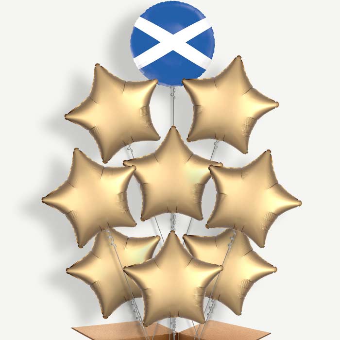 Scotland Flag 9 Helium Balloon Bundle | Party Save Smile
