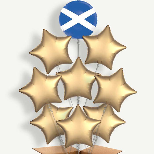 Scotland Flag 9 Helium Balloon Bundle | Party Save Smile