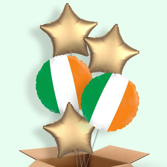Ireland Flag Helium Balloons Delivered - 5 Balloons | Party Save Smile