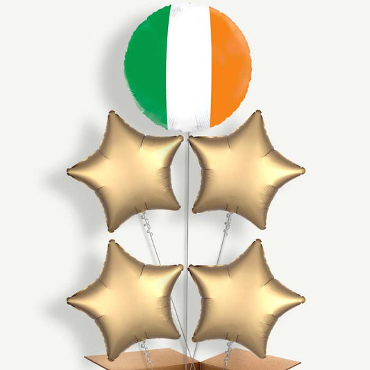 Ireland Flag 5 Helium Cluster Balloons | Party Save Smile