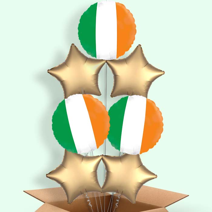 Ireland Flag Helium Balloons Delivered - 7 Balloons | Party Save Smile