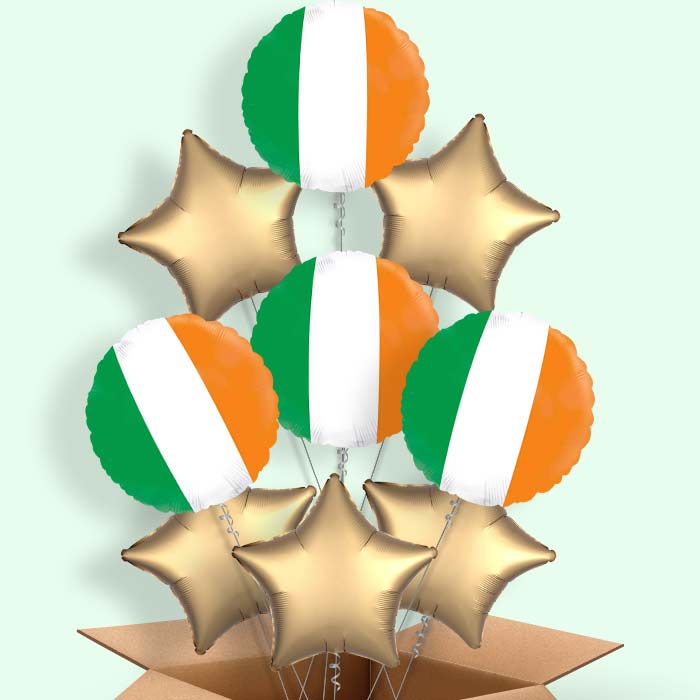 Ireland Flag Helium Balloons Delivered - 9 Balloons | Party Save Smile