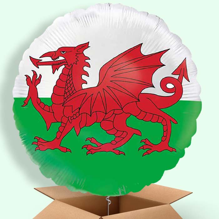 Wales Flag Helium Balloons Delivered - 1 Balloon | Party Save Smile