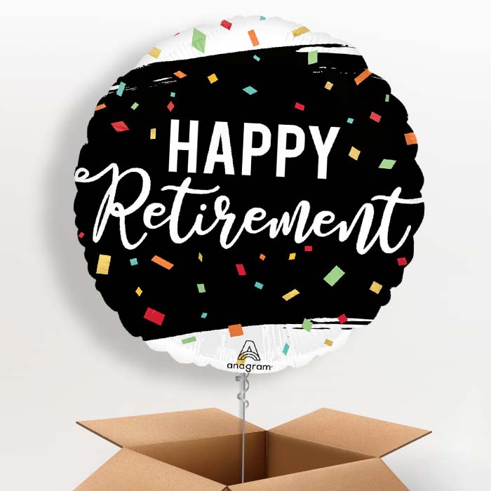 Happy Retirement Dots Helium Balloon in a Box - 1 Balloon | Party Save Smile