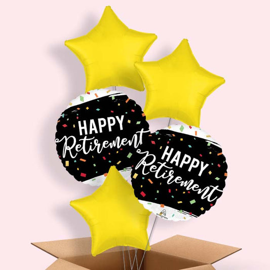 Happy Retirement Dots Helium Balloon in a Box - 5 Balloons | Party Save Smile