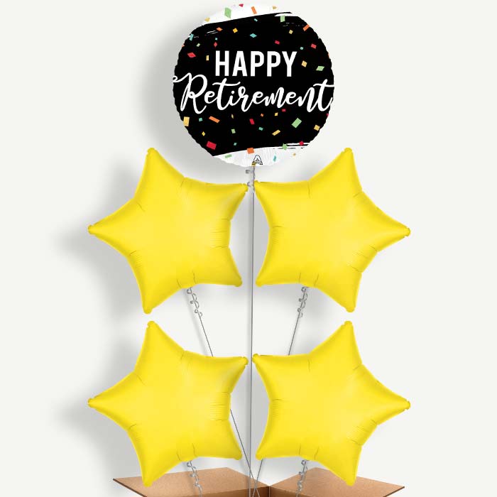 Happy Retirement Dots Helium Cluster Balloons | Party Save Smile