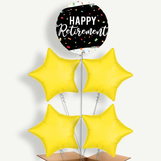 Happy Retirement Dots Helium Cluster Balloons | Party Save Smile