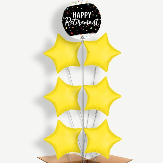 Happy Retirement Dots Helium Balloon Arrangement | Party Save Smile