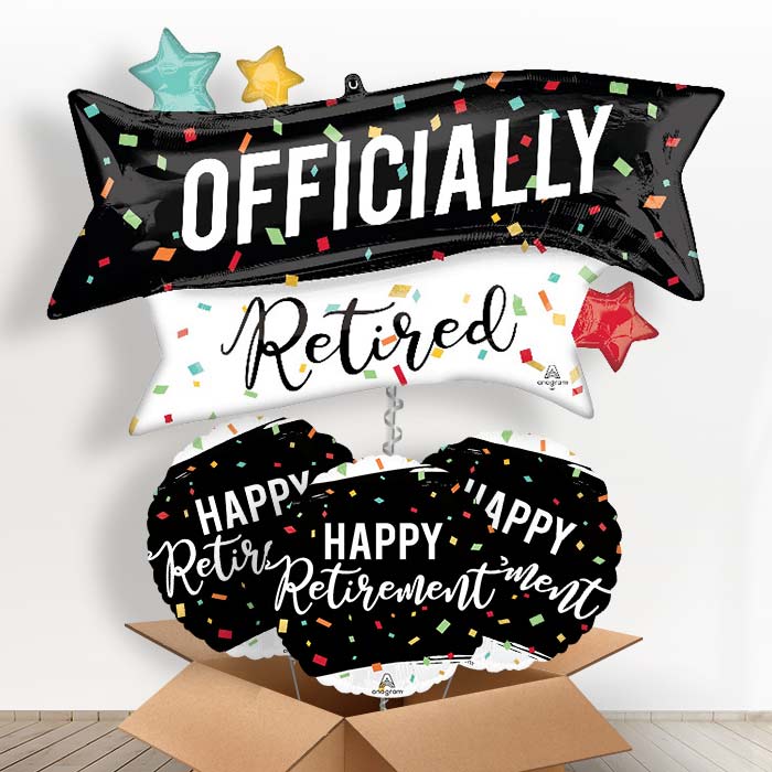 Officially Retired Helium Balloon in a Box - with 3 Themed Balloons | Party Save Smile
