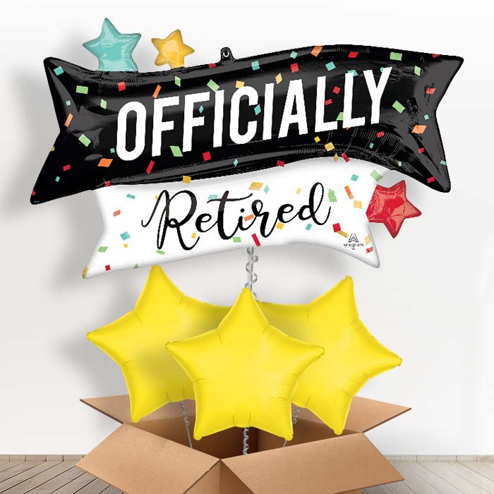 Officially Retired Helium Balloon in a Box - with 3 Plain Balloons | Party Save Smile