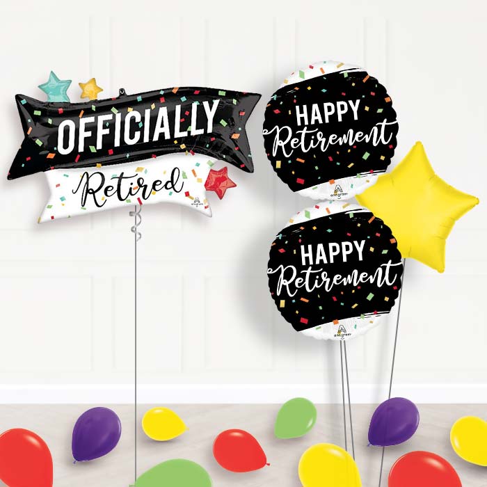Officially Retired Balloon Bouquet Delivery-Giant Balloon + 2 Themed Balloons + 1 Plain Balloon + Mini Balloons 