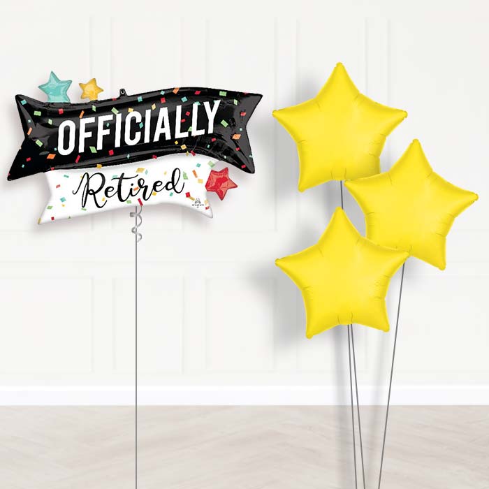 Officially Retired Balloon Bouquet Delivery - 1 x Giant Balloon with Plain Bouquet | Party Save Smile