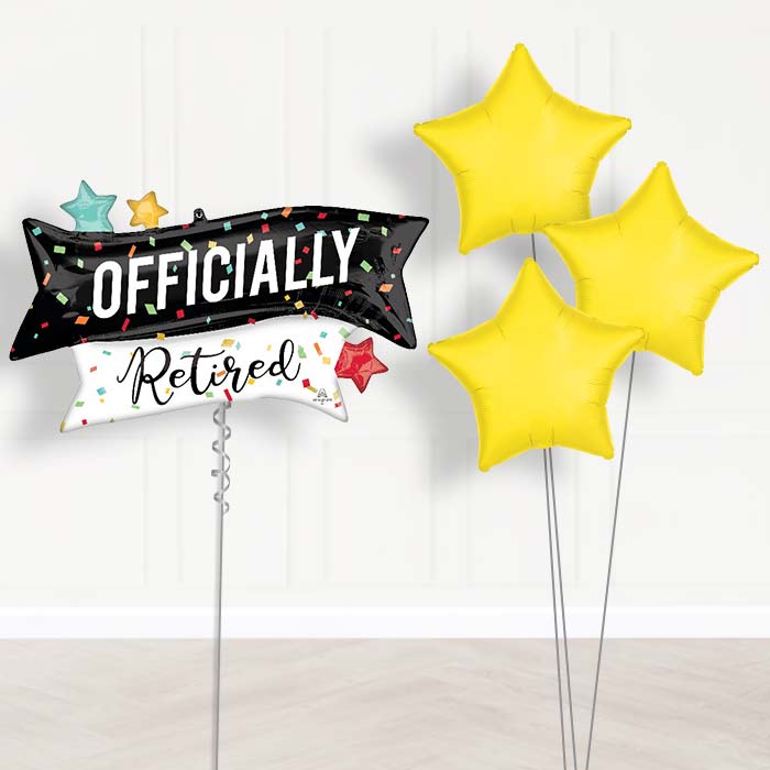 Officially Retired Balloon Bouquet Delivery - 1 x Giant Balloon with Plain Bouquet | Party Save Smile