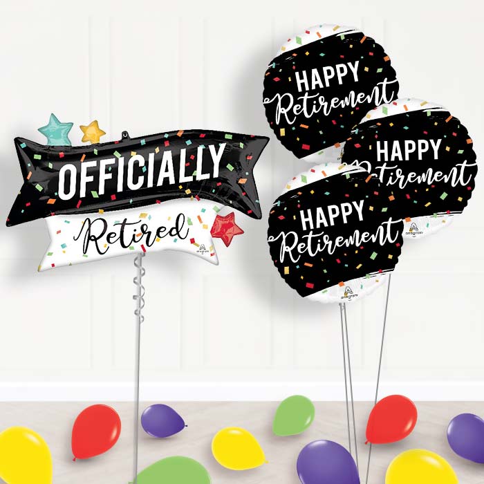 Officially Retired Balloon Bouquet Delivery - 1 x Giant Balloon with Themed Bouquet and Latex | Party Save Smile