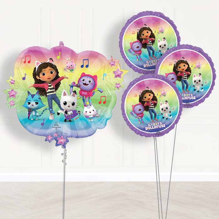 Gabby's Dollhouse & Friends Balloon Bouquet Delivery - 1 x Giant Balloon with Themed Bouquet | Party Save Smile