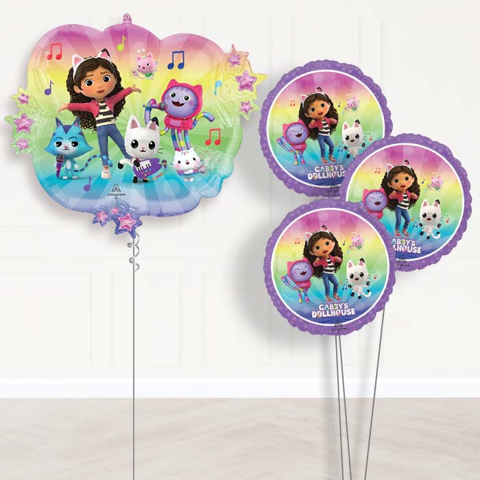 Gabby's Dollhouse & Friends Balloon Bouquet Delivery - 1 x Giant Balloon with Themed Bouquet | Party Save Smile