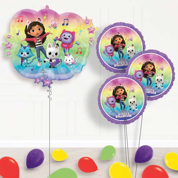 Gabby's Dollhouse & Friends Balloon Bouquet Delivery - 1 x Giant Balloon with Themed Bouquet and Latex | Party Save Smile