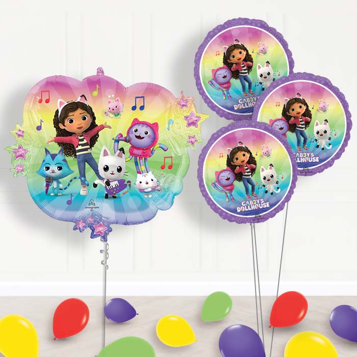 Gabby's Dollhouse & Friends Balloon Bouquet Delivery - 1 x Giant Balloon with Themed Bouquet and Latex | Party Save Smile