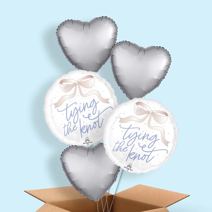 Floral Wedding Tying the Knot Helium Balloon in a Box - 5 Balloons | Party Save Smile