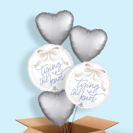 Floral Wedding Tying the Knot Helium Balloon in a Box - 5 Balloons | Party Save Smile
