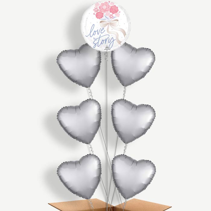 Floral Wedding Tying the Knot 7 Helium Balloon Arrangement