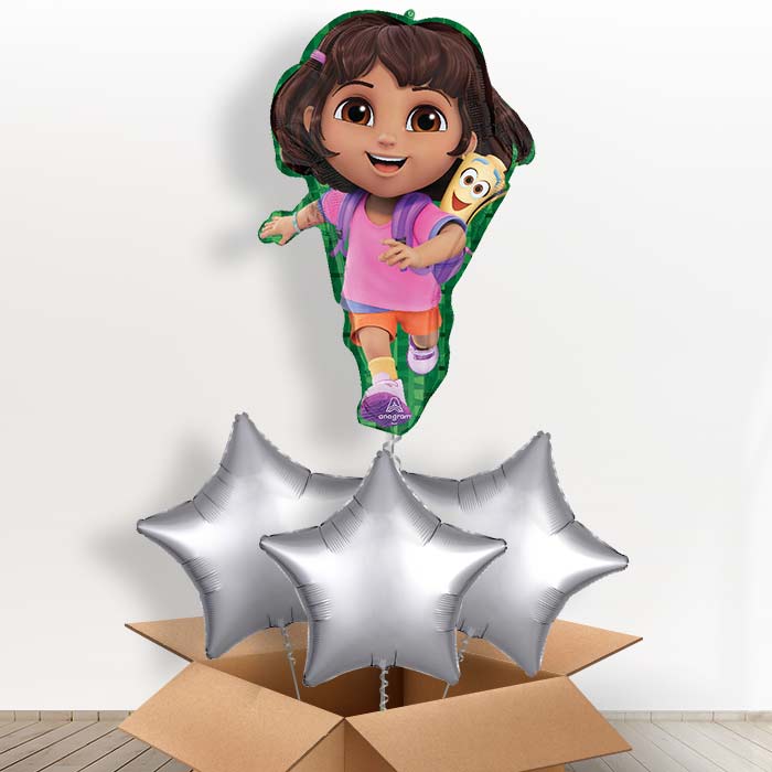 Dora the Explorer Giant Helium Balloon in a Box - with 3 Plain Balloons | Party Save Smile
