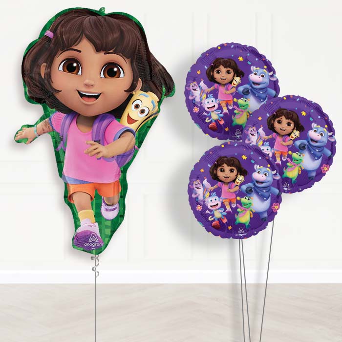 Dora the Explorer Balloon Bouquet Delivery - 1 x Giant Balloon with Themed Bouquet | Party Save Smile