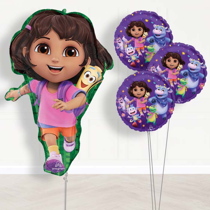 Dora the Explorer Balloon Bouquet Delivery - 1 x Giant Balloon with Themed Bouquet | Party Save Smile