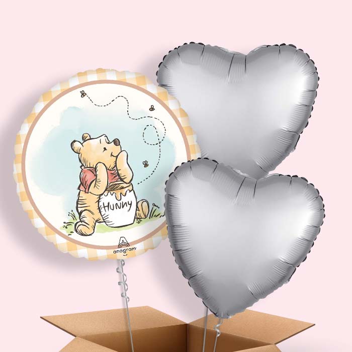 Winnie the Pooh Honey Helium Balloon in a Box - 3 Balloons | Party Save Smile