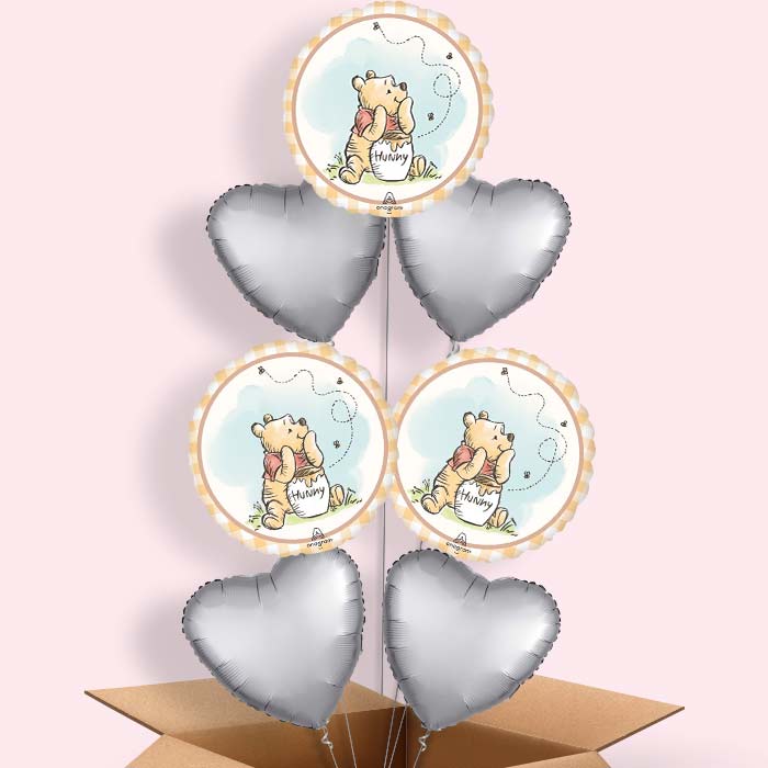 Winnie the Pooh Honey Helium Balloon in a Box - 7 Balloons | Party Save Smile