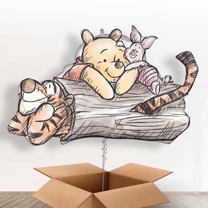 Winnie the Pooh, Piglet & Tigger Helium Balloon in a Box - 1 x Giant Balloon | Party Save Smile