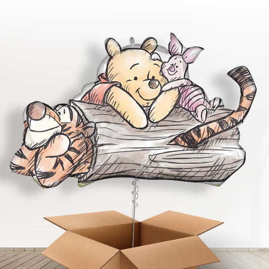 Winnie the Pooh, Piglet & Tigger Helium Balloon in a Box - 1 x Giant Balloon | Party Save Smile