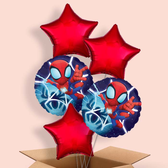 Spidey & His Amazing Friends Helium Balloon in a Box - 5 Balloons | Party Save Smile
